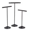 3Pcs/Set Portable Earring Jewelry Stand Display Rack Metal Earrings Stud Necklace Organizer Ornament T Bar Hanger Showcase Holder