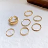 Mode ring voor vrouwen goud kleur ronde geometrische open vinger ringen set bruiloft party sieraden