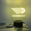 RGB Multicolor Sign DOORDASH Car Decoration Include 16 Color USB Battery Remote