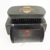 MOQ 100 SETS OEM Logo personnalisé Kit de barbe noire pour les cheveux pour le visage moustache peigne Brush Set Kits de toilettage avec boîte