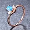 Trouwringen Marquise Regenboog Zirkoon Ring Wit Blauw Paars Opaal Water Drop Vintage Rose Gold Color voor Dames Boho Sieraden