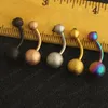 Belly Button Ring Surgical Steel 14 Gauge Navel Bar Piercing Rings Cartilage Earring Body Jewelry 5 Colors