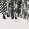 Scarves Visrover Tropical Beach Geometric Striped Big Shawl Black White Print Scarf Hijab Women Scarfs With Tassel Wholes5449290