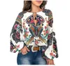 Womens Crew Neck Spring Printed Blouse Luxury Floral Blouses Summer Fashion Designer Shirts Top Long Sleeved Shirt S-5XL High quality