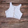 TIESOME Metall Kette Schlaf Top Sexy Clubwear Frauen Einstellbare Lace Up Aushöhlen Tank Tops Tees Leibchen 2020 Neue Femme x0507