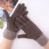 Women Knitted Winter Gloves Velvet Thick & Warm Casual Gloves Men Unisex Autumn Winter Touch Screen Full Finger Skiing Gloves