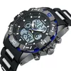 腕時計メンズウォッチスポーツシリコーンデジタルデュアルディスプレイ防水クロノグラフ販売