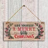 Christmas New Year Door Hanging Sign Wooden Xmas Tree Ornament Home Pendant Decorations Party Supplies BT6702