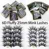 5 par 25mm mink ögonfransar 5d Fluffy Lashes Makeup Naturliga dramatiska Lång Ögonfransförlängningar Verktyg J076