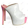 Sandals Rontic Brand Women Platform Mots Sexy Stiletto Heels Peep Toe White Dress Shoes سيداتنا حجم 5-20