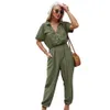 Fashion Casual sexy suit Jumpsuits Button spring and summer solid color women's jumpsuit rompers for women 210514