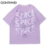 GONTHWID Harajuku Tshirts Cartoon Bear Rabbit Space Short Sleeve Tees Shirts Streetwear Hip Hop Fashion Casual Cotton Loose Tops 210716