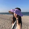 Sun Hat Womens Verão Anti-UV Floppy Beach Lado Lado Chapéu Algodão Moda Palha Chapéus