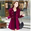 Winter Woman Wool Coat Jacket Plus Size Women Vintage Double Breasted Slim Woolen Long Jackor Kvinnakläder Outwear 210430