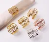 Rose Servet Ring Zilver Goud Kleur Holle metalen servetten Houder voor Party Bruiloft Tafel Decoratie Benodigdheden SN5335