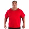 メンズ Tシャツ夏ジムフィットネスボディービル Tシャツ綿半袖 O ネックカジュアルトップスファッション男性筋肉トレーニングアンダーシャツ