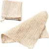 Serviette de nettoyage en sisal 100% Nature pour le corps de bain Linge de toilette exfoliant en sisal 25 * 25cm Douche Gant de toilette Tissu en lin en sisal