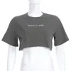 Женская футболка лето короткие футболки женщины повседневные тройники мысленно упущенные буквы вышивка футболки шорты рукава хлопок