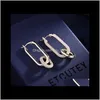 Fashion Ins Luxury Designer Diamond Zirconia Copper Chain Geometric Clip On Earrings For Woman Girls Gifts S925 Silver Post Lw8Uz Stud Zrpev