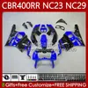 Fairings Kit For HONDA CBR 400 RR CC 400CC NC23 1988 1989 1990 1991 1992 1993 Body 65No.90 CBR400RR CBR400 RR Blue black 88-99 NC29 CBR 400RR 88 89 90 91 92 93 OEM Bodywork