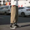 Men's Pants Autumn Wide Leg Men Loose Straight Japan Style Hip Hop Casual Sport Cargo Trousers Male Quality Clothing 2021