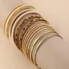 Bangle Fashion Western Jewelry Metal Bangles 12 Pcs Simple Multilayer Leopard Pearl Gold Bracelet For Womens And Girls