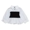 Blouses For Girls Patchwork -shirts voor meisjescasual stijl kinderoverhemden voor meisje Spring herfst Kinderkleding meisjes 210412