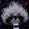 2022 Brudbröllop Tiara Örhängen Set Crystal Bridal Headwear Headpieces Crown Rhinestone med bröllopsmycken Hårtillbehör Diamantkronor Hårpinnar