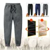 Men Thick Fleece Thermals Trousers Outdoor Winter Warm Casual Pants Joggers Sports Warm Sweat Pants For Men Pantalones Hombre 211123