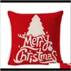 Case Christmas Cushion Cover 4545Cm Pillowcase Sofa Cushions Cases Cotton Linen Pillow Covers Xmas Decor For Home Pgy9S Jkqiw