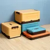 Caixa de armazenamento dobrável roupa organizador brinquedos livros de tronco de ferramenta de tronco de plástico viagem ao ar livre travel dobrável es caixas com tampa 211102