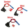 NEW 12V Fuse Holder Add-a-circuit TAP Adapter Micro Mini Standard ATM Blade Fuse with 10A Blade Car Fuse Holder