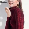 Kislady Shining Fitness Camisa Mulheres Silk Silk Screen Camisa Feminino New Outono Inverno Inverno Mangas Longas Plus Size Tshirt X0628