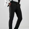 Herenpakken Blazers Black Men Suit broek met zijstreep één stuk slanke fit man broek Mode kleding 2022 voor bruiloft smoking