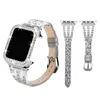 Bande de diamants Sangle de paillettes pour Apple Watch Series 6 5 4 SE Luxury Bling Women Wetchband IWatch 44mm 42mm 40mm 38mm Accessoires intelligents