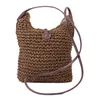 Axelväskor Kvinnor Handväska Väska Straw Weave Tote Purse Lady Beach Hobo Crossbody