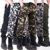 Camouflage lading broek mannen multi pocket wit zwart militaire casual tactische broek mannen broek lente zomer kleding H1223