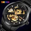 SKMEI Automatic Men Watch Fashion Waterproof Mens Mechanical Wristwatches Hollow Dial Klockor för Man Reloj Hombre 9243 Q0524