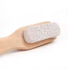 100pcs New 2 in 1 cleaning brushes Natural Body or Foot Exfoliating SPA Brush Double Side with Nature Pumice Stone Soft Bristle