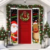 XMAS Couplet Banner Party Decoration Door Curtain Hanging Flag MERRY CHRISTMAS HAPPY NEW YEAR Red Buffalo Check Plaid Porch Signs