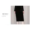 Herfst vintage lange mouwen dot mesh patchwork fluwelen knie lengte jurken zwart voor vrouwelijke vestidos 210520