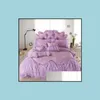 Conjuntos de cama Suprimentos Home Têxteis Jardim de Algodão Jacquard Lace Princesa Cama Set Luxo Casamento Rainha King Size Bedlinen Sheet Boho Duvet