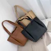 Gran color sólido bolsos bolsos de cuero bolsas de hombro diseñador Messenger Ladies Casual Tote Sac a Main 220119
