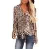 Womens Snake Print Blouse Shirt Long Sleeve V Neck Tops Shirts Sexy And Blouses Casual Loose Ladies Women's &