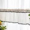 Curtain & Drapes Simple Short Curtains Cotton Linen Kitchen For Bathroom Cupboard Closet With Pompom Window Treatment Decor