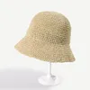 Women's Bucket Hat Cap Female Summer Hats Braided Straw Fishing Elegant For Women Beach Wide Brim