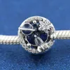 2021 Winter 925 Sterling Silver A Trip To The Galaxy Charm With Blue and Clear Cz Fits European Pandora Jewelry Charm Bracelets