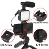 Microfone de condensador com tripé LED Fill Light para foto profissional da câmera de vídeo para entrevista Gravação ao vivo YouTube