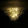 White Ceiling Lights Living Dining Room Hand Blown Glass Chandelier Lamps Design Art Decoration LED Lighting 28 by 20 Inches