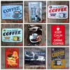 KAFFEE Vintage Blechschilder Retro Metall Malerei Zeichen Retros Wandaufkleber Dekoration Kunst Plakette Vintages Home Decor Bar Pub Cafe WLL756